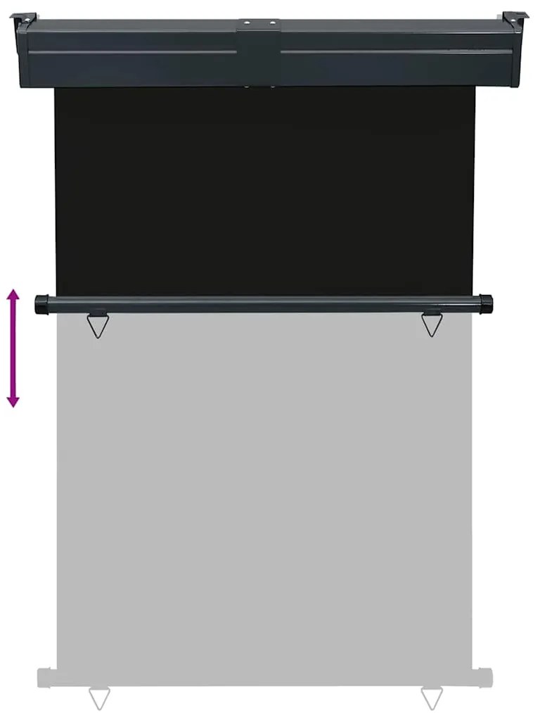 Toldo lateral para varanda 125x250 cm preto