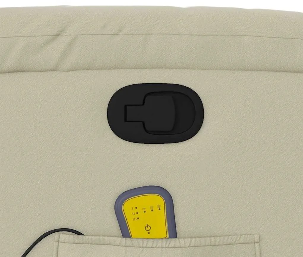 Poltrona de massagens reclinável couro artificial cor creme