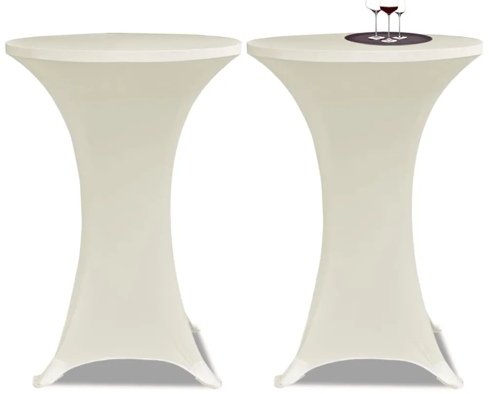 Toalha de Mesa elástica Ø80, Creme / 2 peças