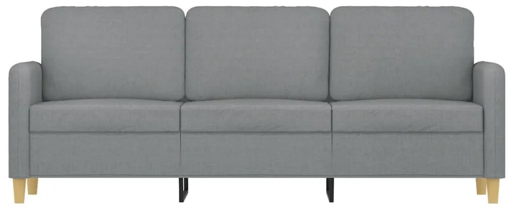 Sofá de 3 lugares 180 cm tecido cinza-claro