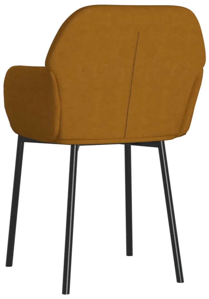 Cadeiras de jantar 2 pcs veludo castanho