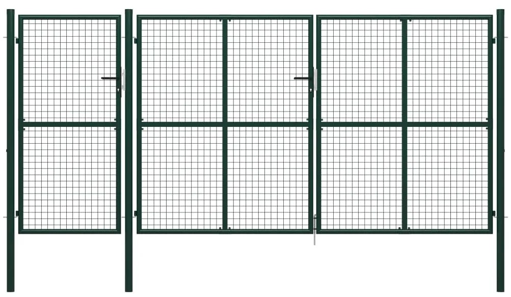 Portão de jardim 400x200 cm aço verde