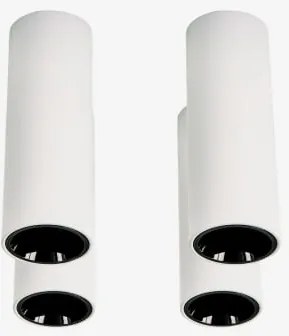 Pack De 4 Apliques De Teto Led De Superfície Ø7,2 Cm Para Exterior Em Alumínio Com Acionamento E Desligamento Progressivo Luisia Branco - Preto & Bran