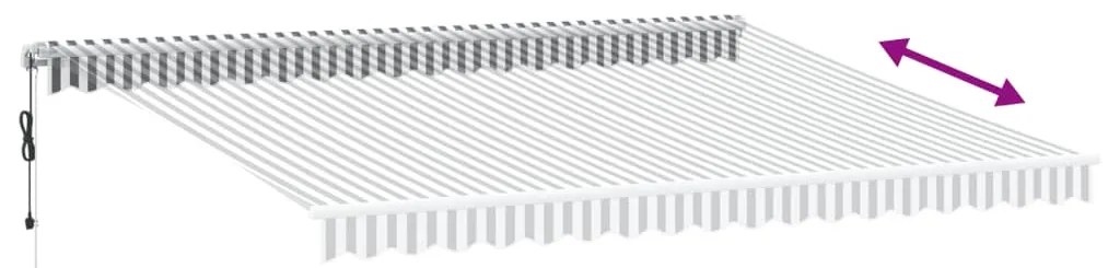 Toldo retrátil automático com LED 450x300 cm antracite/branco