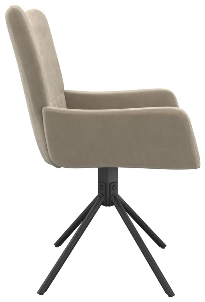 Cadeiras de jantar giratórias 2 pcs veludo cinzento-claro