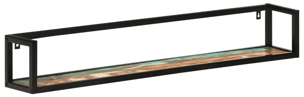 Prateleiras parede 2 pcs 110x17x17 cm madeira recuperada/ferro