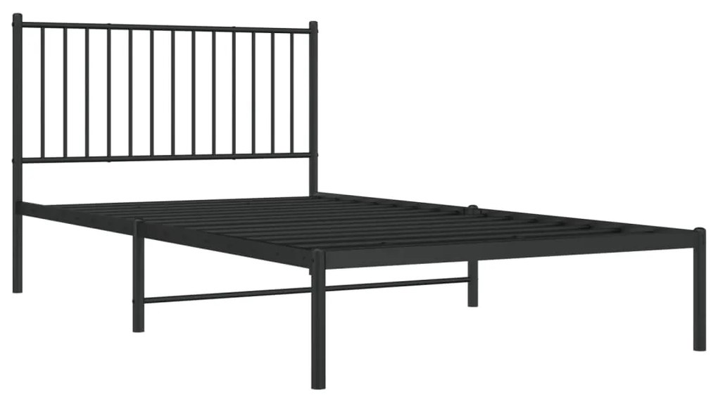 Estrutura de cama com cabeceira 107x203 cm metal preto