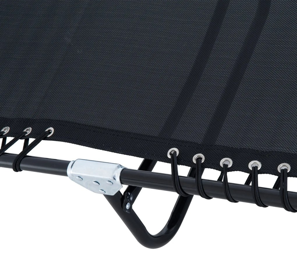 Outsunny Espreguiçadeira Dobrável e Ajustável em 4 Posições Espreguiçadeira Reclinável de Jardim para Exterior Estrutura de Aço 197x58x76cm Preto