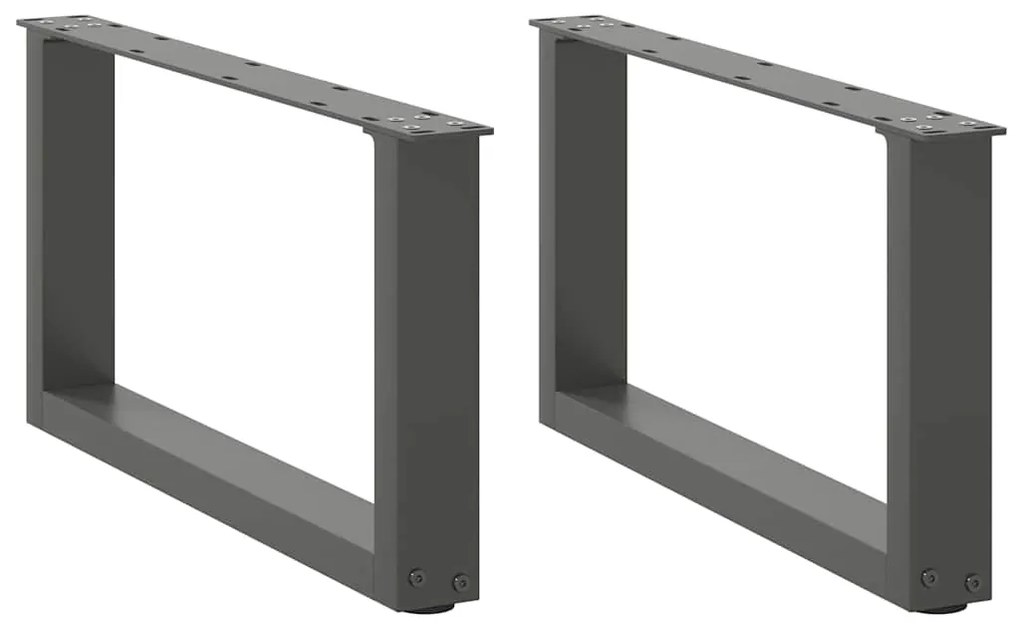 vidaXL Pés para mesa de centro em forma de U, 2 peças, antracite, 70x(30-31) cm, aço