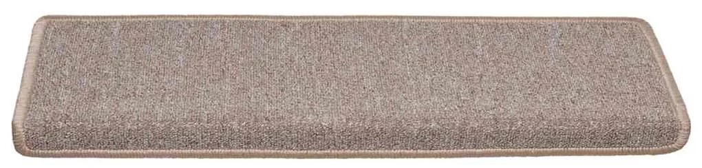 Tapetes de escadas 30 pcs 65x21x4 cm castanho-claro