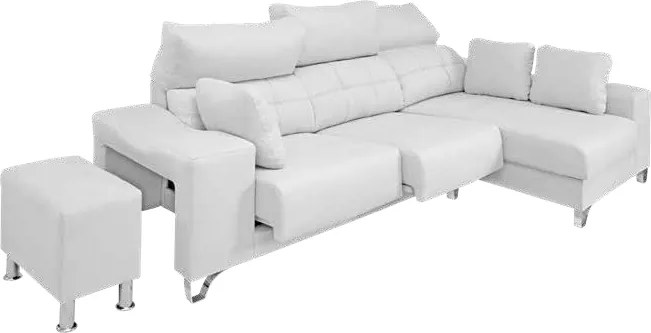 Sofá com Pouf e Assentos Deslizantes | Panama - 3 Assentos » L 240 cm