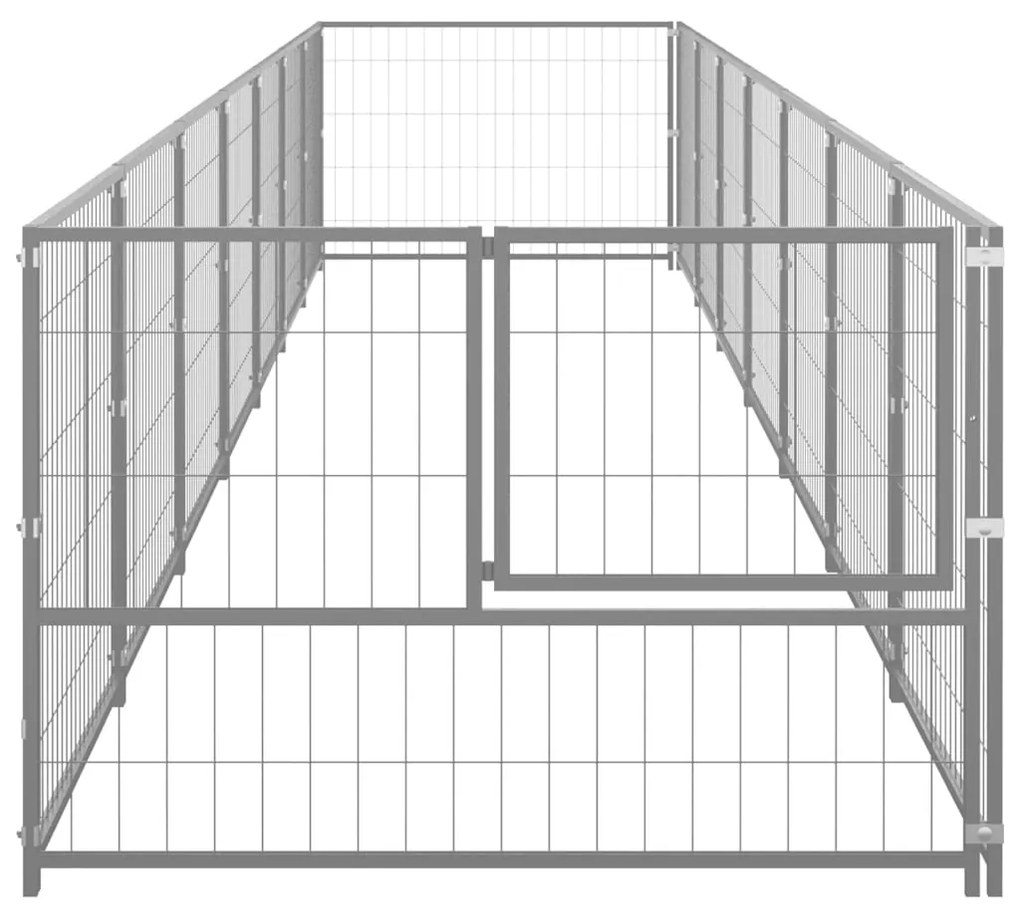 Canil para cães 7 m² aço prateado