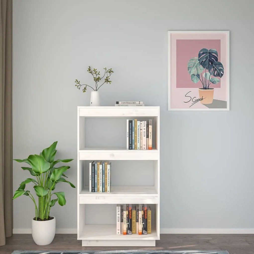 Estante/divisória 60x35x103 cm pinho maciço branco