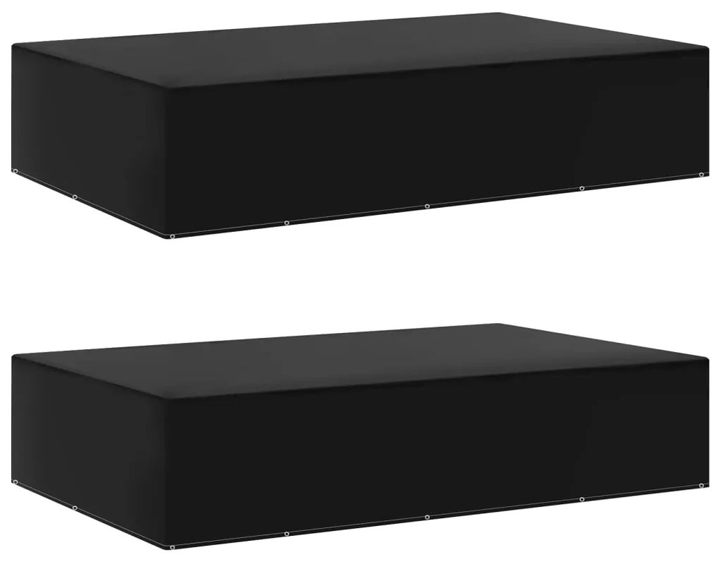 Capas para mobiliário de jardim 2 pcs c/ 12 ilhós 325x205x70 cm