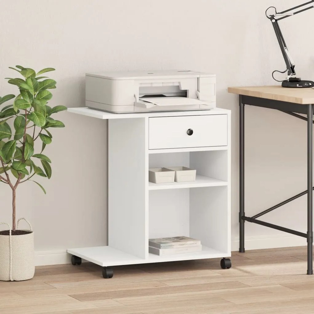Suporte para impressora com rodas 60x40x68,5 cm branco