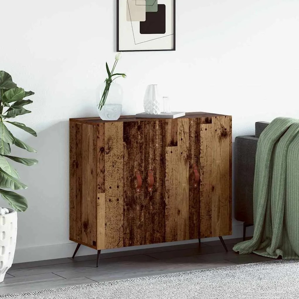 vidaXL Buffet Castanho 90 x 34 x 80 cm Madeira processada