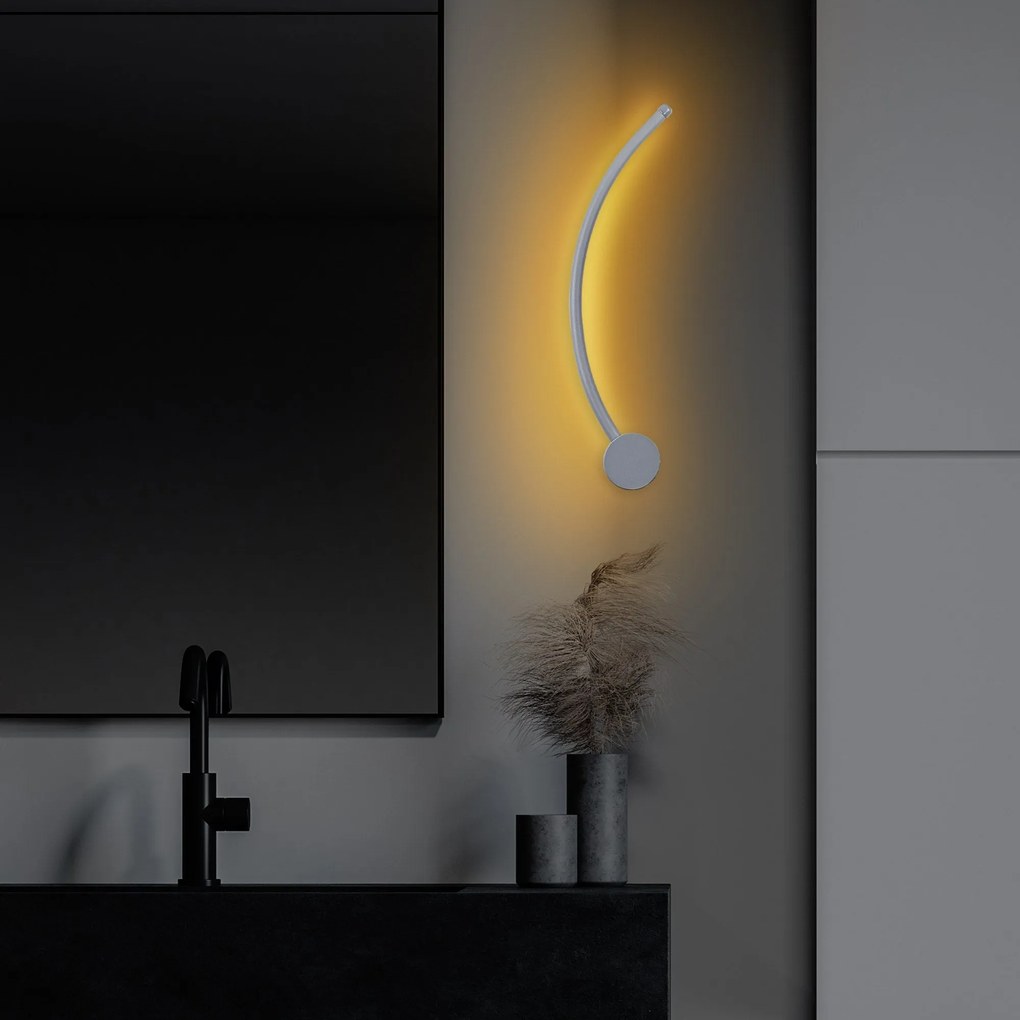 Aplique de Parede Uyan – Cinza – 49x15x10 cm