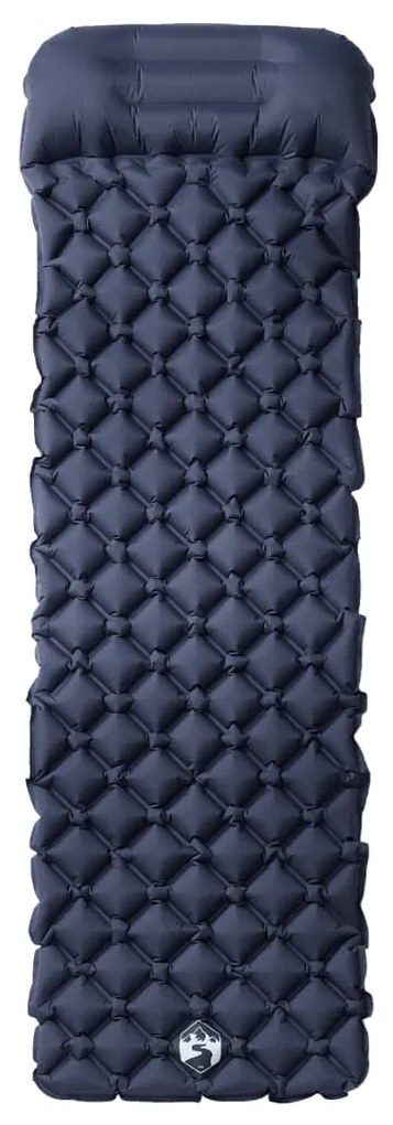 Colchão de campismo insuflável c/ almofada 1 pessoa cinza