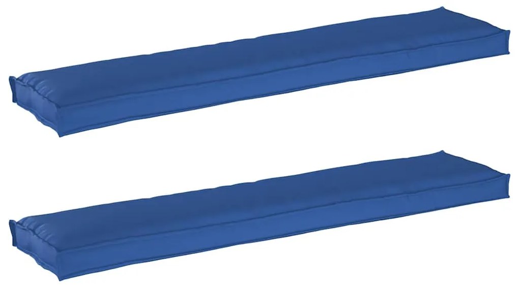 Almofadas de Palete para Banco 2 pcs Azul Royal 180x40x8 cm Tecido Oxf