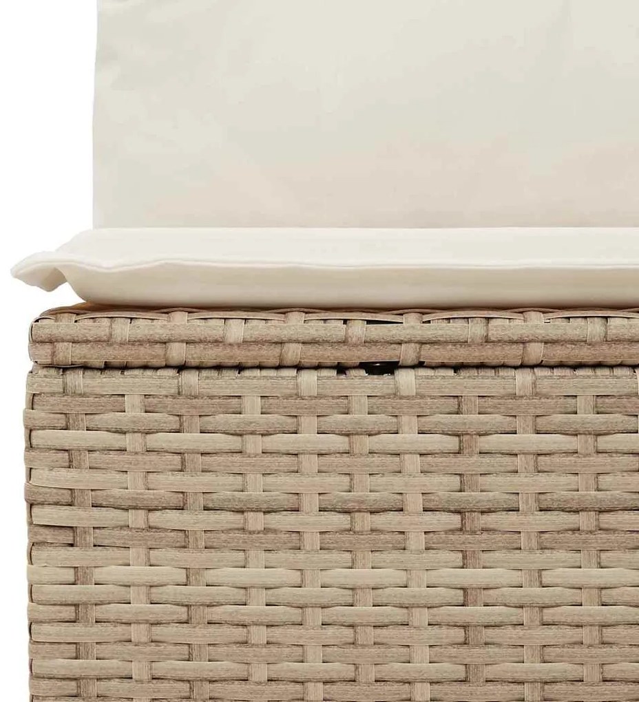 Conjunto de Sofá de Jardim de 7 Peças da com Almofadas Beiges e Madeir