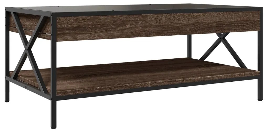 Mesa de centro luzes LED Infinity 90x50x38 cm carvalho castanho
