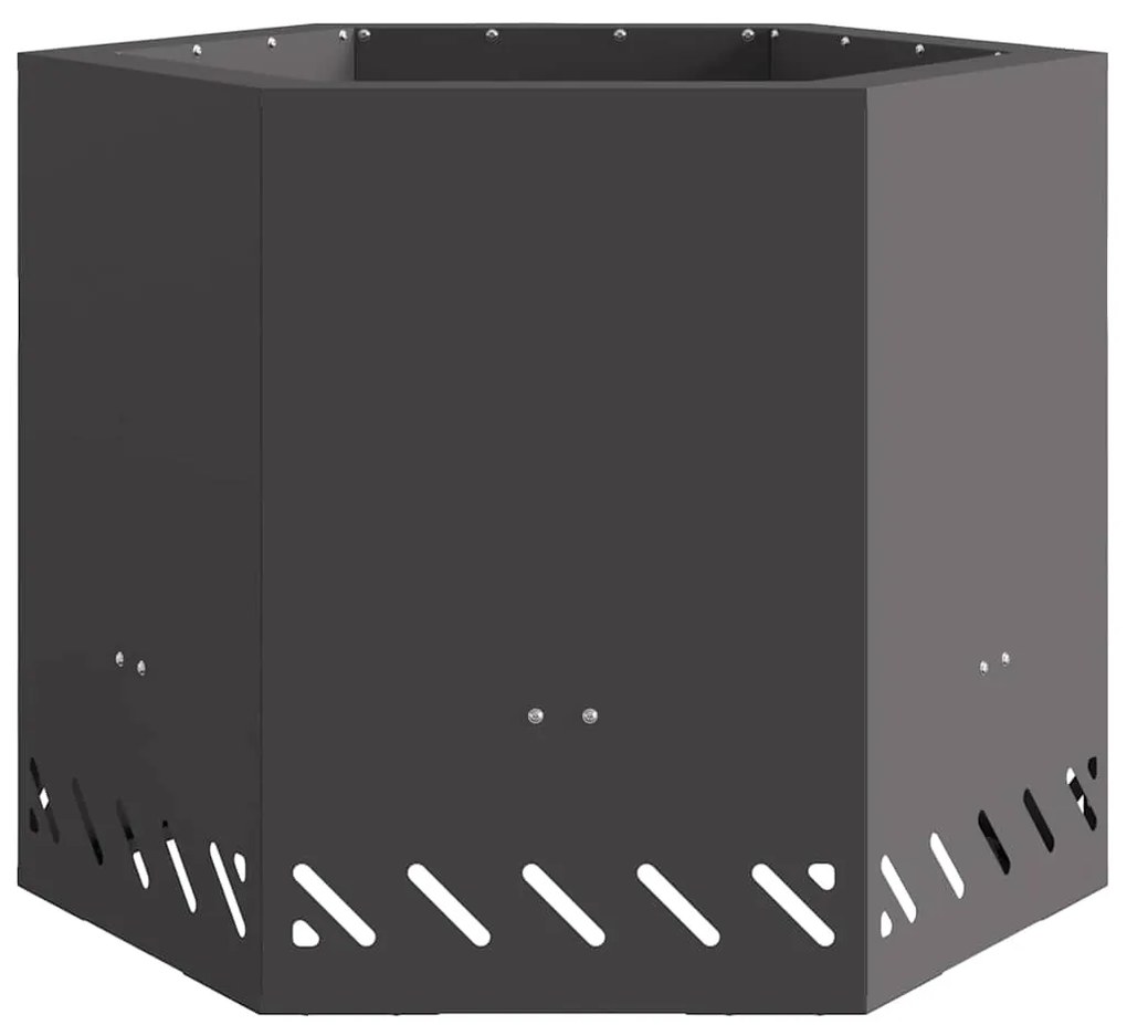 Fogueira Sem Fumaça Hexagonal Preta 58x58x51 cm Aço