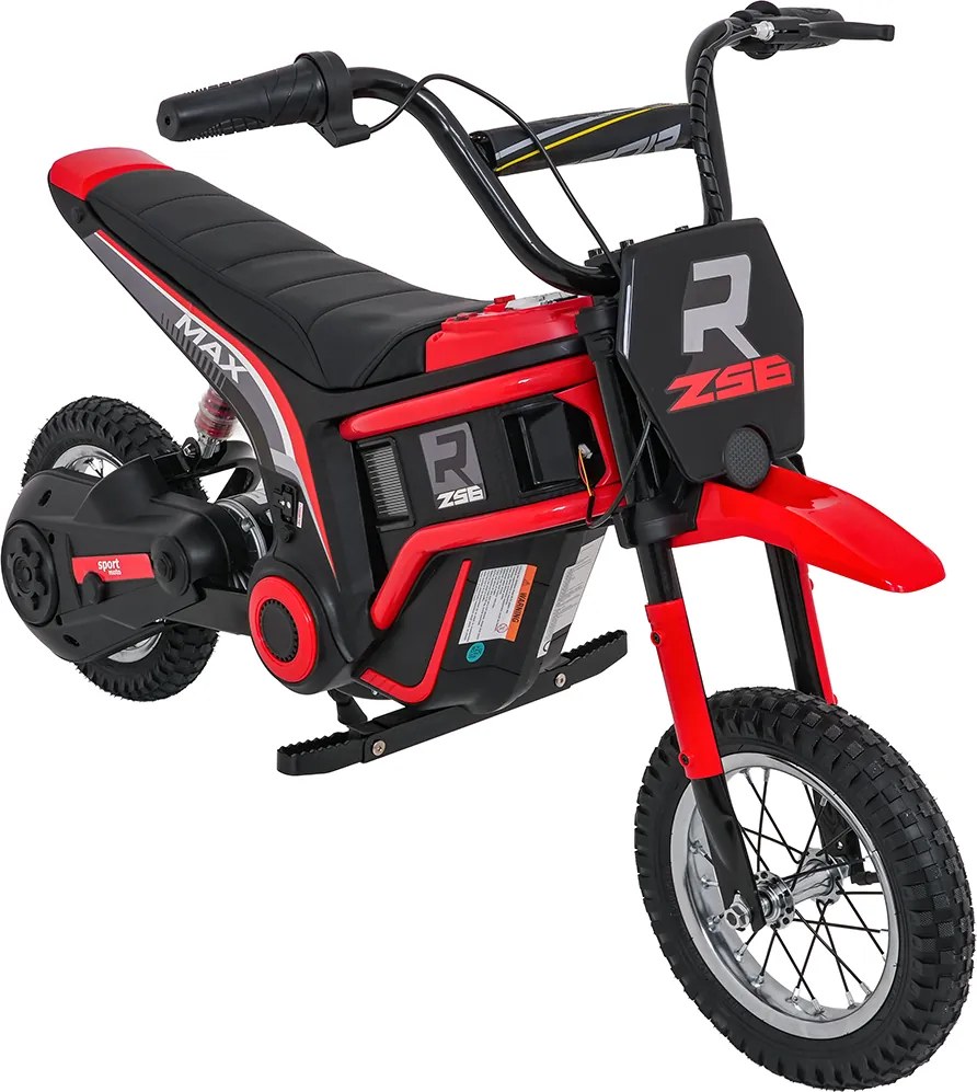 Mota eletrica bateria 350W para Crianças RZ56 MAX Rodas Ar, Couro ecológico Vermelha