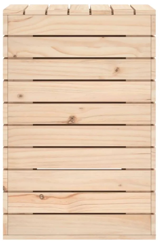 Cesto de roupa suja 44x44x66 cm madeira de pinho maciça
