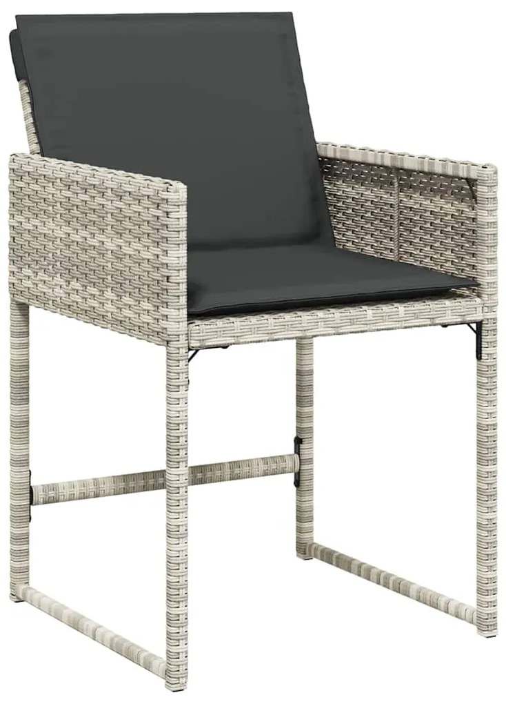 Conjunto de Jantar de Jardim de 5 Peças com Almofadas Cinza Claro em R