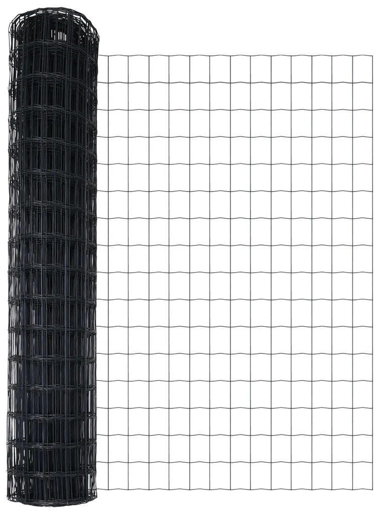 Cerca Euro com 13 Postes Flanged 0.8x25 m Aço Galvanizado