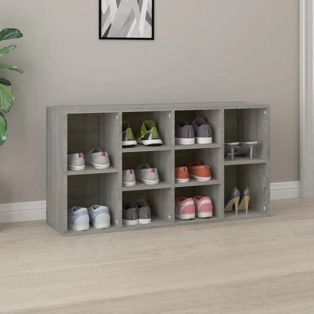 Banco sapateira 103x30x54,5cm derivados madeira cinzento sonoma