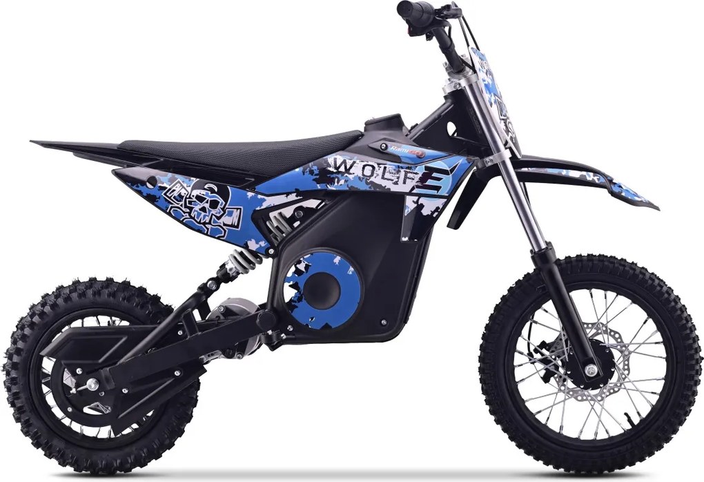 Mota Elétrica Infantil WOLF-E 1000W 36V com Bateria de Lítio, 3 Velocidades e Travões de Disco – Azul