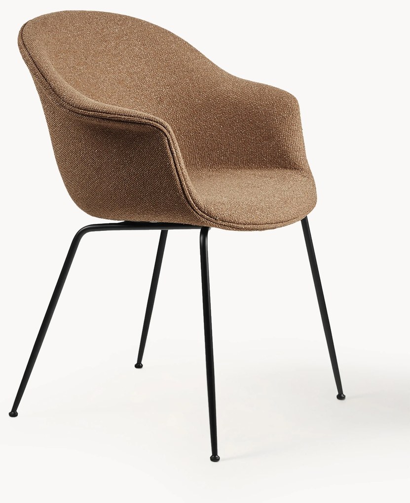 Cadeira de jantar com braços em lã Bat