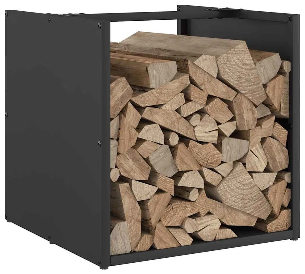 Suporte para lenha 40x40x40 cm aço laminado a frio preto