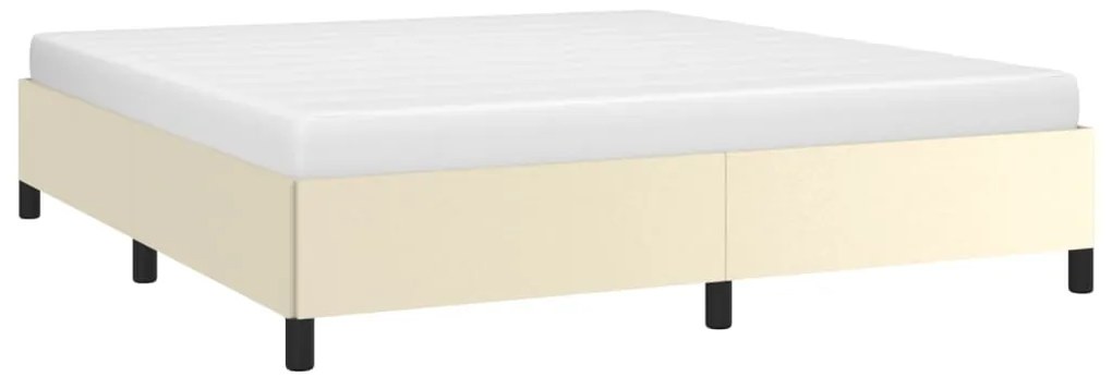 Estrutura de cama 160x200 cm couro artificial cor crème
