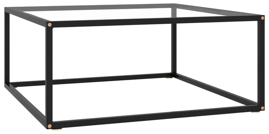 vidaXL Mesa de centro 80x80x35 cm vidro temperado preto