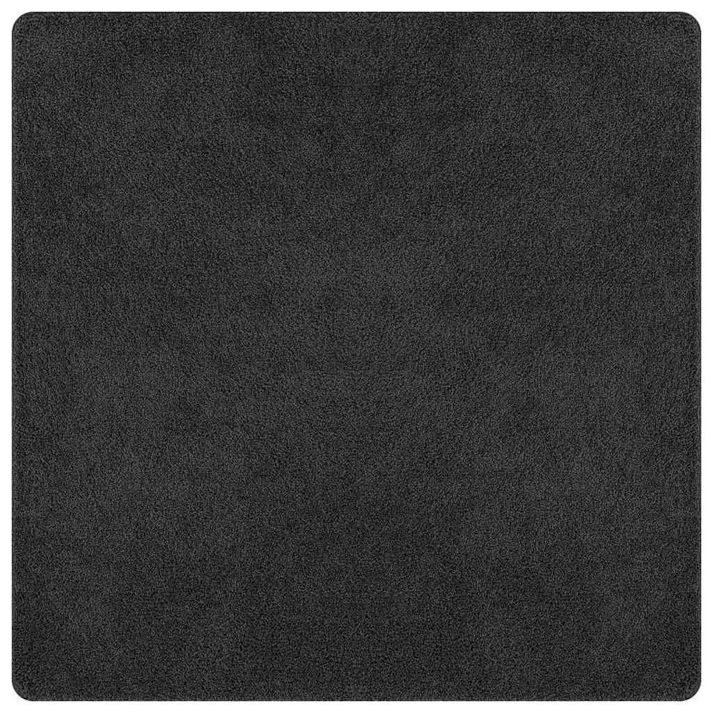 Tapete Shaggy vidaXL com Base de Látex Cinza Escuro 160x160 cm