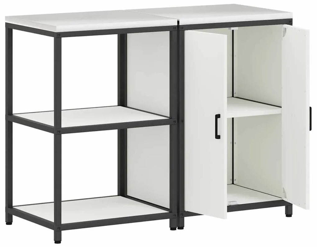 Conjunto de Armazenamento de Cozinha 2 pcs Branco