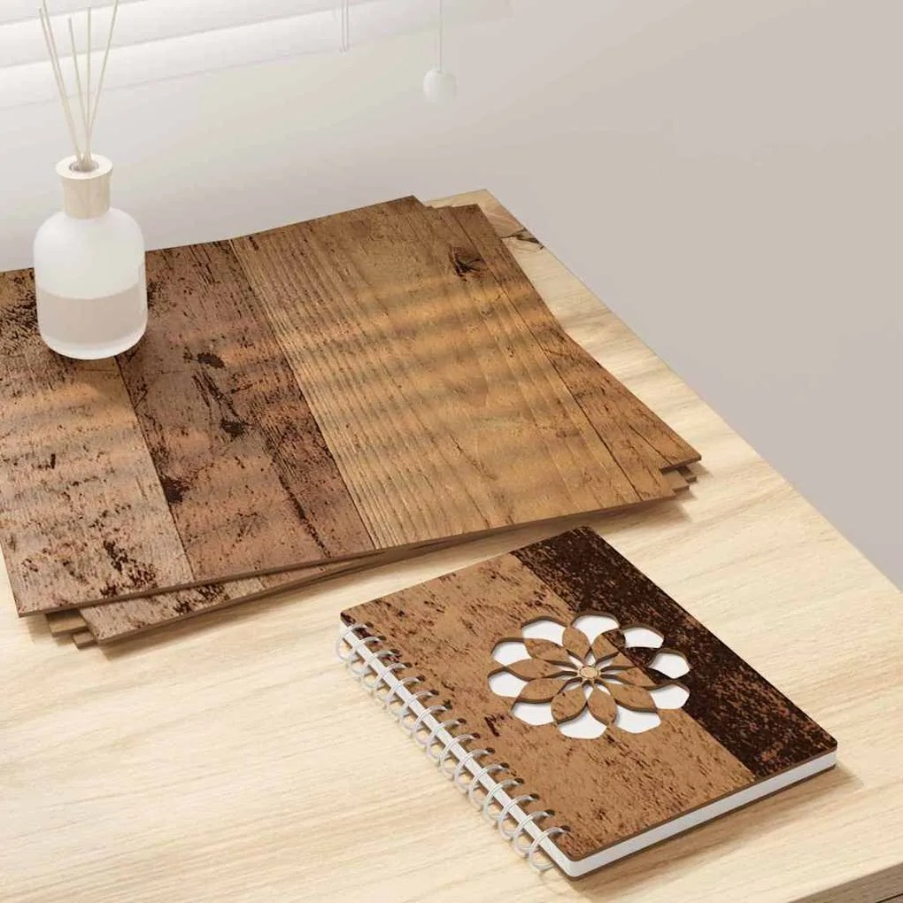 vidaXL Painéis de Decoração 50 pcs Madeira antiga 30 x 30 x 0,27 cm