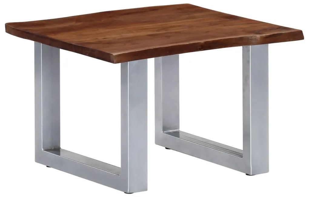 Mesa de centro com arestas vivas 60x60x40 cm acácia maciça