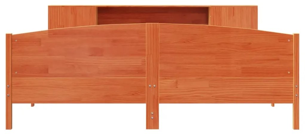 Cama com estante sem colchão 200x200 cm pinho maciço
