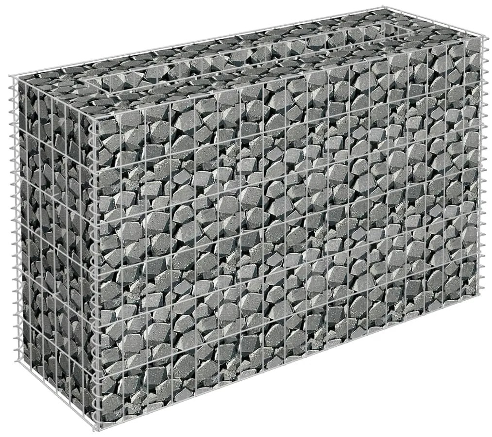 Canteiro elevado/cesto gabião 90x30x60 cm aço galvanizado