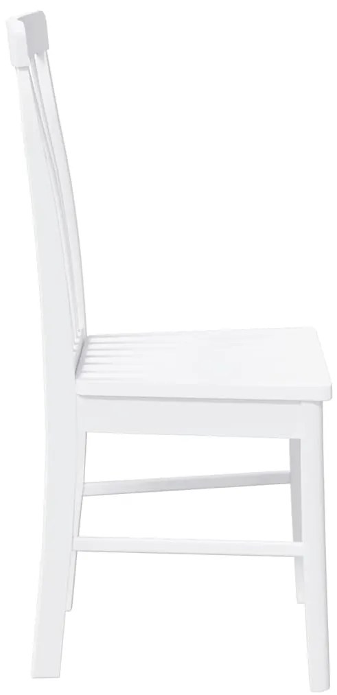 Cadeiras de jantar 2 pcs madeira de seringueira maciça branco