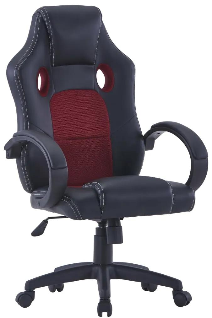 20188 vidaXL Cadeira de gaming couro artificial vermelho tinto