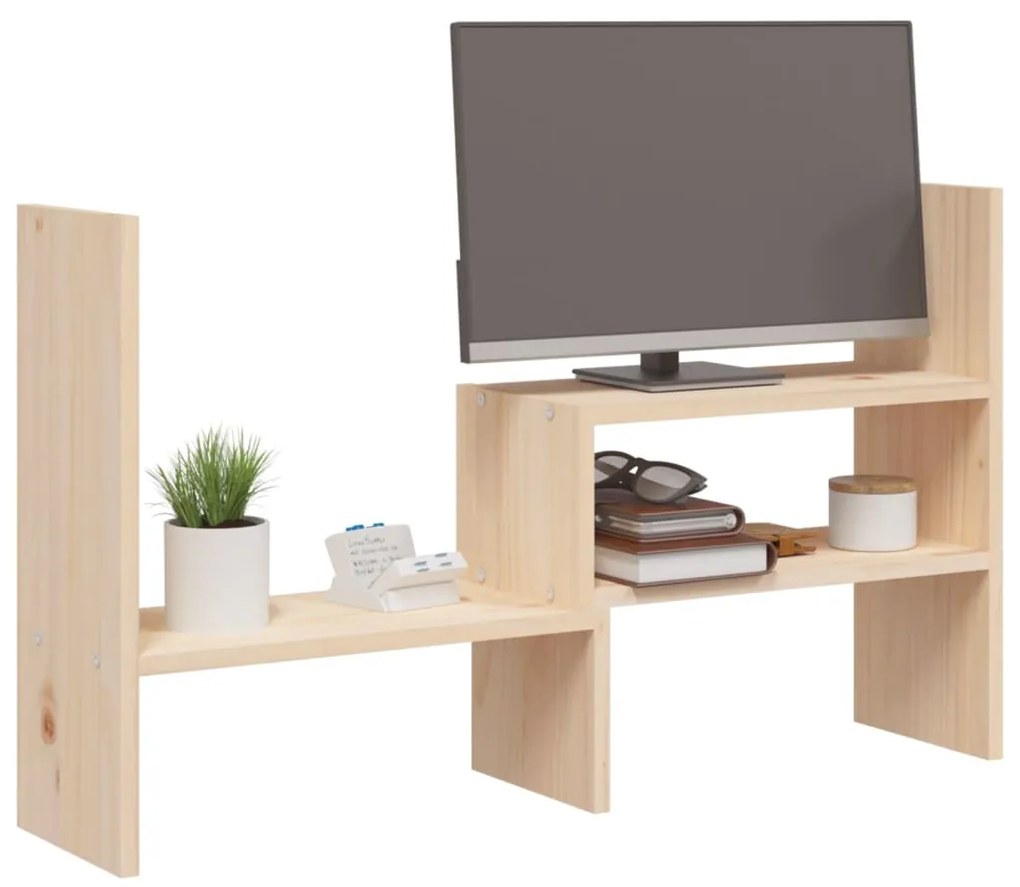 Suporte para monitor (39-72)x17x43 cm madeira de pinho maciça