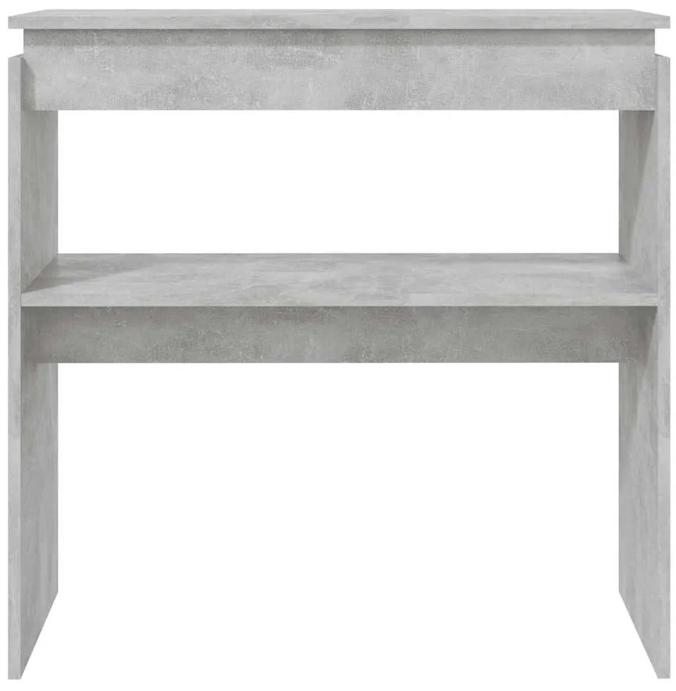Mesa consola 80x30x80 cm derivados de madeira cinzento cimento