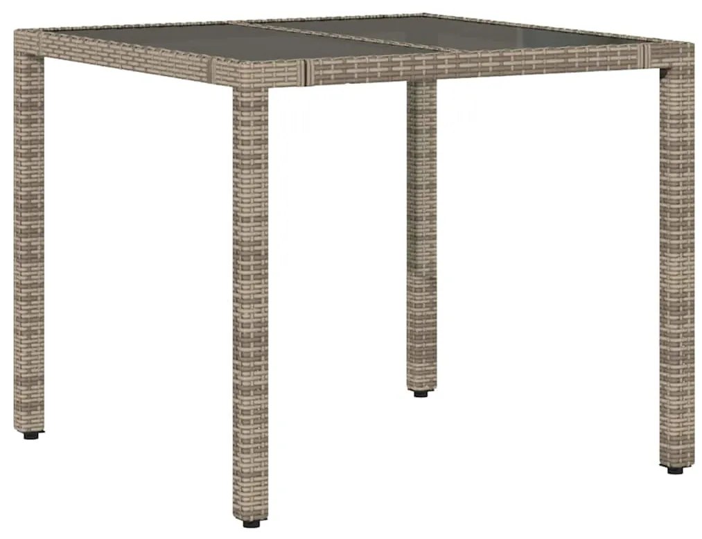 Conjunto de Jantar de Jardim vidaXL 3 Peças Cinza Polyrattan