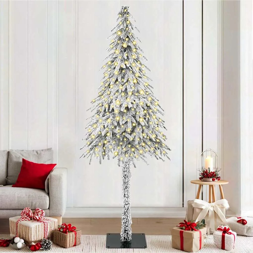 vidaXL Árvore de Natal com 300 LEDs com suporte Branco 210 cm PE e Aço