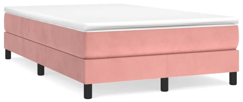 Cama boxspring com colchão 120x190 cm veludo rosa