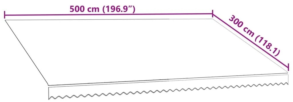 Lona para toldo 500x300 cm laranja e castanho